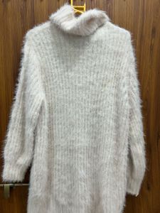 Women Dress High Neck + Woolen Cap