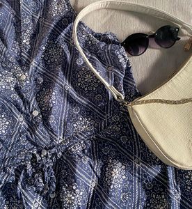 GAP Blue And White Floral Cotton Dress
