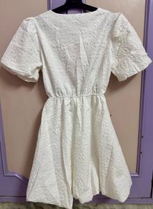 White Puff Sleeve Dress