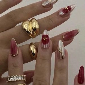 red classy nails
