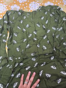 Olive Floral Print Dress