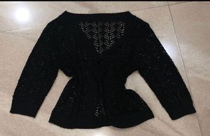 Vintage Black Knit Cardigan
