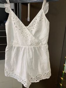 White Chickankari Romper