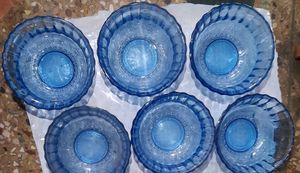 ONLY blue 160rs set of 11 New pure glass bowls se