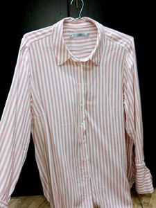 Striped button-up shirt
