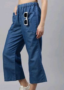Women Culottes Mid Blue