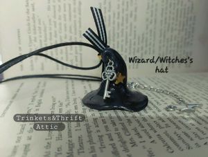 Handmade Wizard/Witch Hat Clay Charm Necklace