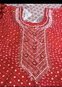 Red Embroidered Kurta Sets