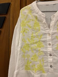 Embroidered White Tunic Top