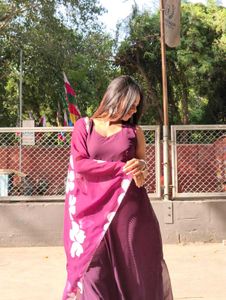Elegant Purple Ethnic Gown