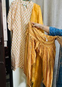 Mustard Printed Salwar Kameez