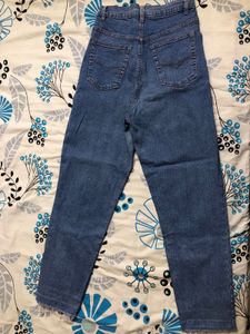 Blue Straight Fit Mom Jeans