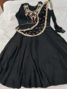 Yellow And Black Gown