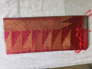 Pink &amp; Gray Silk Blend Saree