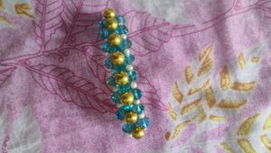 Blue Store And Beads Hair Clip
