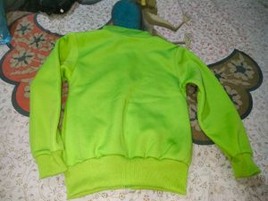 Women Neon Green Winter Sweater Zipper Imported
