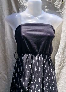 I. Cross Print Tube Dress