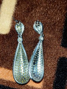 White Stone Grand Drop Earrings