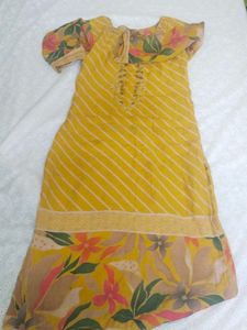 Heavy Embroidery Mustard Kurti