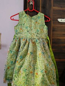Floral Dress with Green Sash