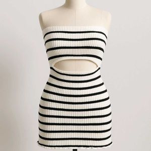 Ribbed Cutout Dress