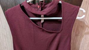 Burgundy Sleeveless  Dress