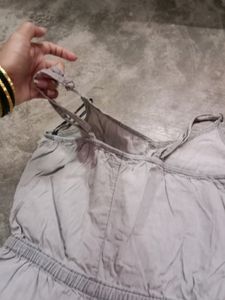 Grey Colour Short Length Jumpsuit For Women