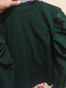 Green Puff Sleeve Top