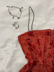 Beaded Red Top