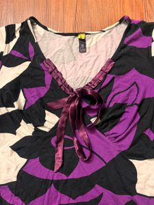 V-neck Top With Tie Ribbons