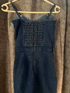 Denim Button-Front Mini Dress