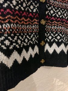 Navy Blue Button Sweater