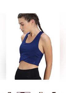 PUMAWomen Sports Lightly Padded Bra (Blue)