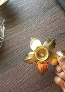 Golden colour Flower Shape kumkum holder