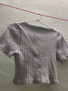 Ribbed Crop Top with Zipper