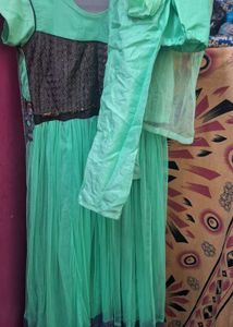 Long Frock With Churidar Salwar