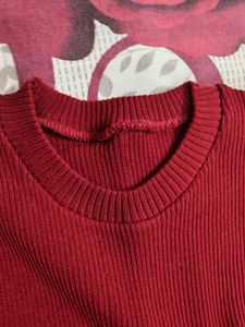 maroon Polka Dot Sleeve Dress for winter