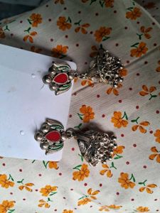 Cute Silver Jhumka Earrings