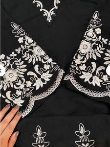 black embroidery kurta set
