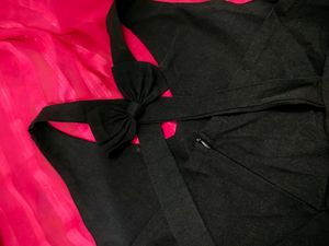 Black Gown Dress With Bow On Back