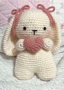 Crochet Bunny Plush with Heart