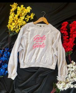 H&amp;M Girls Graphic crop oversized sweatshirt