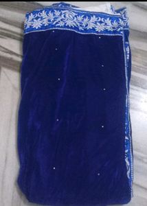 Royal Blue Velvet Shawl