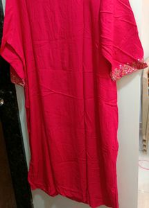 Dark Pink Embroidered Kurta