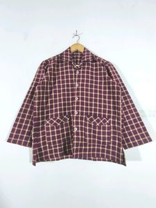 Burgundy And Cream Checks Co-ord (Women&#39;s)