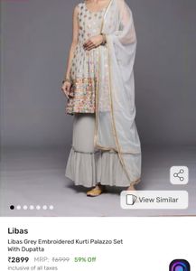 Grey Embellished Sharara Set
