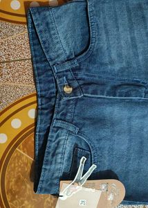 Dark Blue Stylish Jence With Tag And Free Top