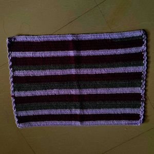 Handmade Crocheted Striped Rug