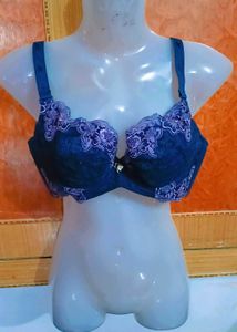 Navy Blue  Light Padded Lace Bra 32C And 34C