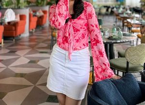 Floral Print Tie-Up Top